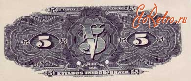 Старинные деньги (бумажные, монеты) - Бразилия E. U. 5 Mil Reis