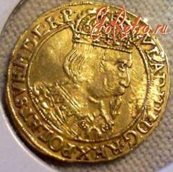 Старинные деньги (бумажные, монеты) - Польский золотой дукат 1637 года