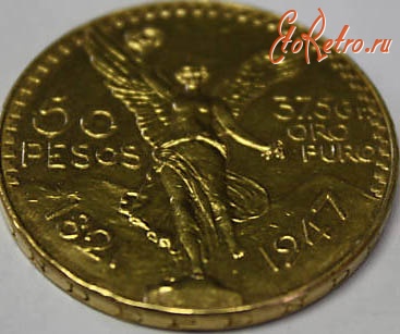 Старинные деньги (бумажные, монеты) - Мексика 1947, 50 золотых песо, Mexico Bullion Coin Fifty