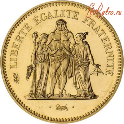 Старинные деньги (бумажные, монеты) - Франция 50 франков 1980 год