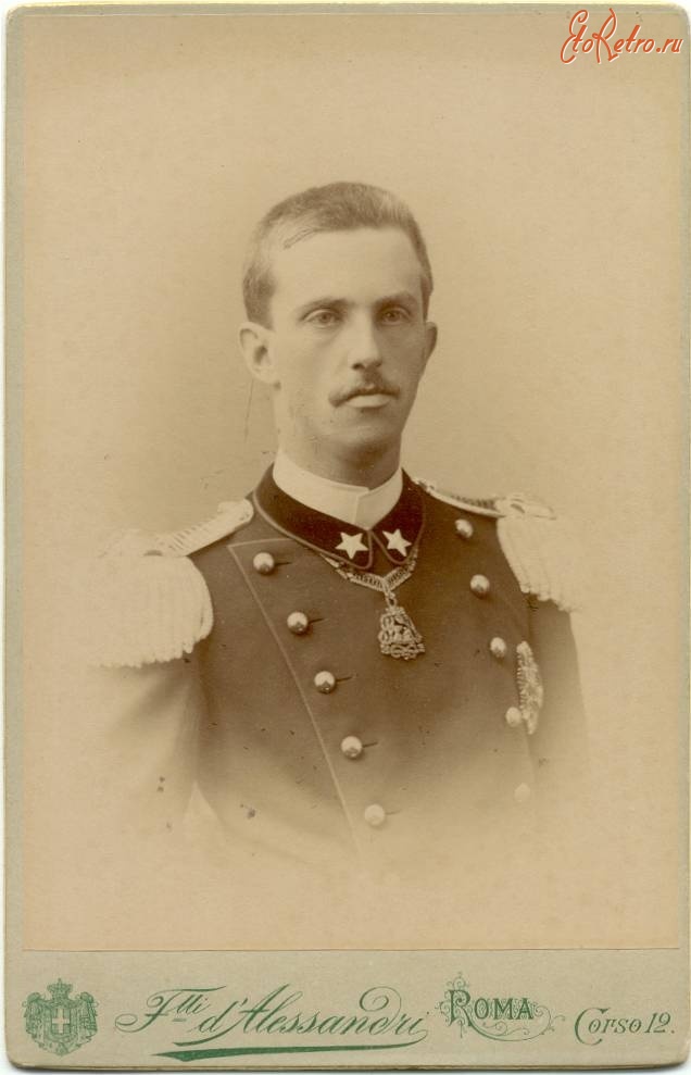 Ретро знаменитости - Портрет  наследного принца(впоследствии короля Италии) Vittorio Emanuele III Савойского.