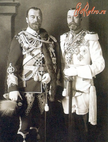 Ретро знаменитости - Английский король Георг V и Николай II