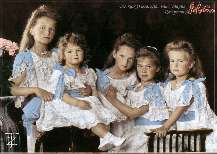 Ретро знаменитости - Дети императора Николая Второго и императрицы Александры Фёдоровны.1906 год.