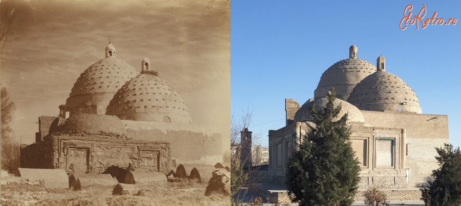 Узбекистан - Фотосравнения. Бухара. Гробница Баян-Кули-Хана, 1911-2017