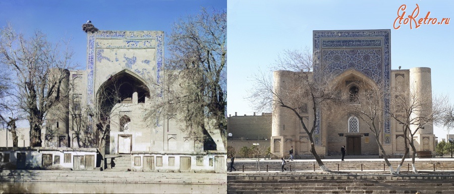 Узбекистан - Фотосравнения. Бухара. Ханака Дуан-Бегги в Лабихаузе, 1911-2018