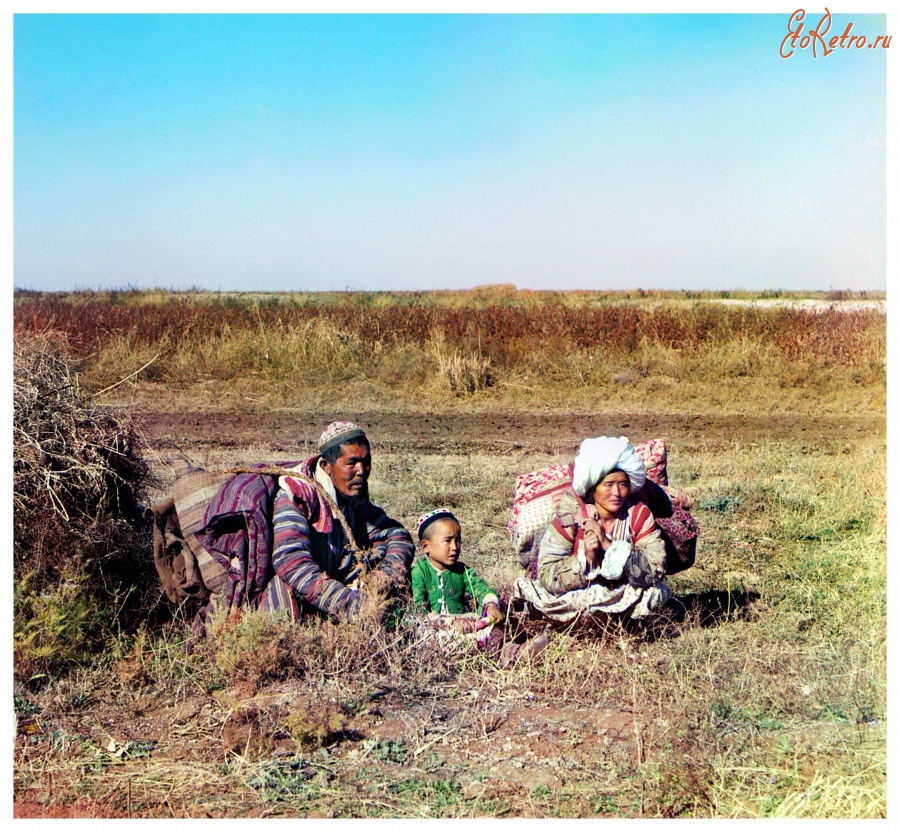 Узбекистан - Голодная степь. Кочующие киргизы, 1911
