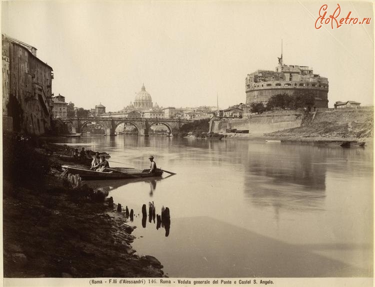 Рим - Общий вид и Сант-Анджело мост и замок