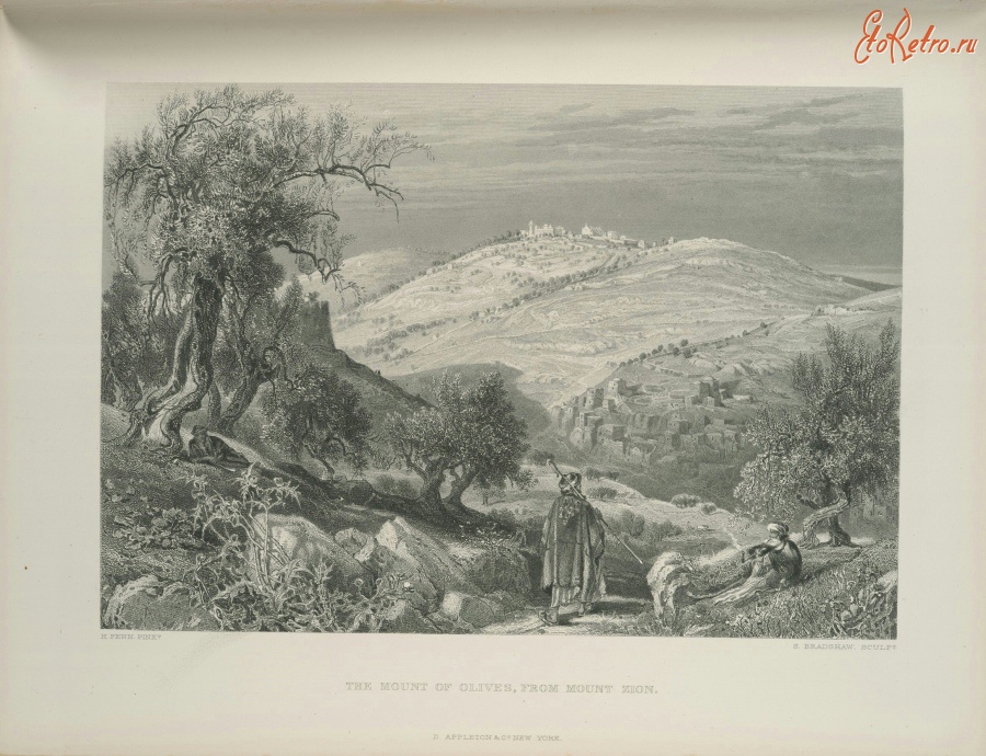Израиль - Масличная гора с горы Сион, 1881-1884