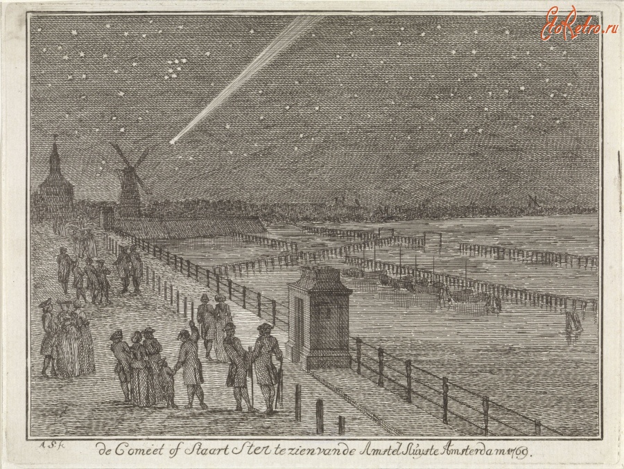 Нидерланды - Комета над Амстердамом  в августе- сентябре 1769