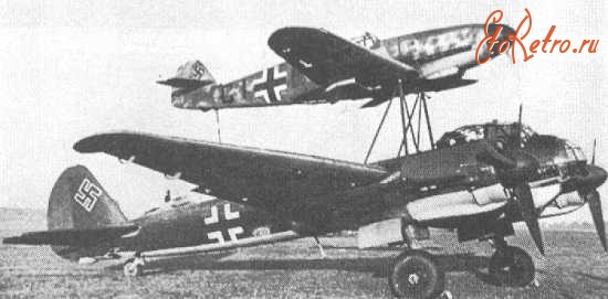 Авиация - Ju-88-4 и  Bf-109f-4 Мистель