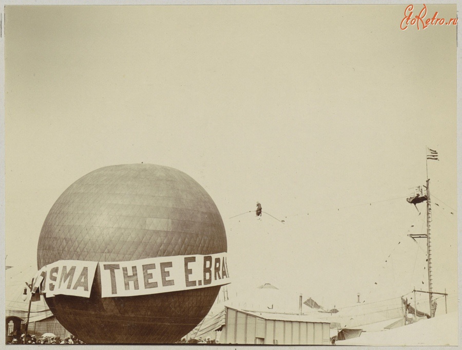 Авиация - Воздушный шар с рекламой Чай Е. Брандсма на ярмарке в Амстердаме, 1900-1910