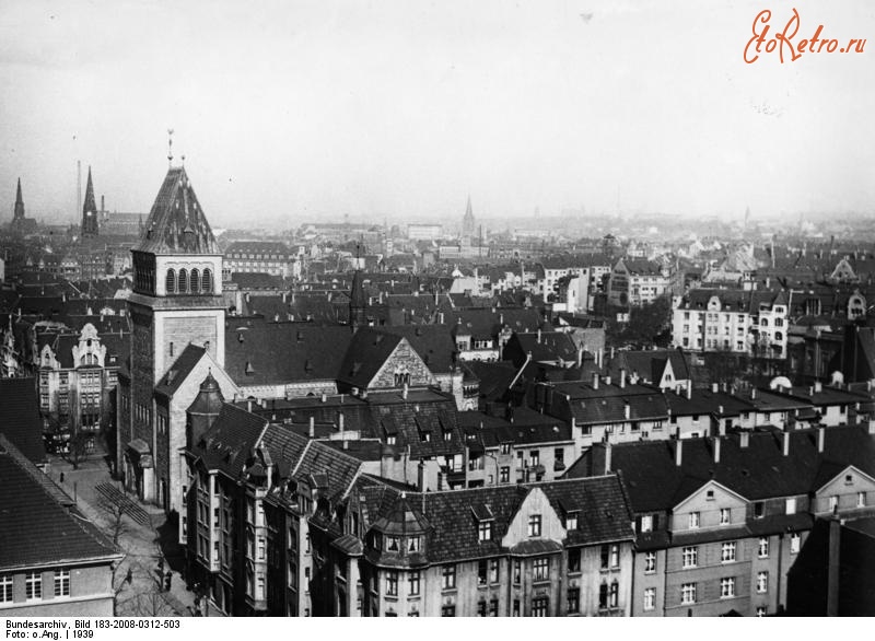 Бохум - Bochum. Blick vom Knappschaftsgeb?ude_vom Meinolphus Kirche 22.11.1939