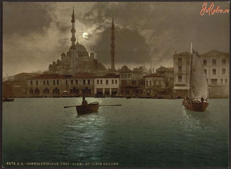 Турция - Константинополь,Ени-Джама (например, Yeni Cami), при лунном свете