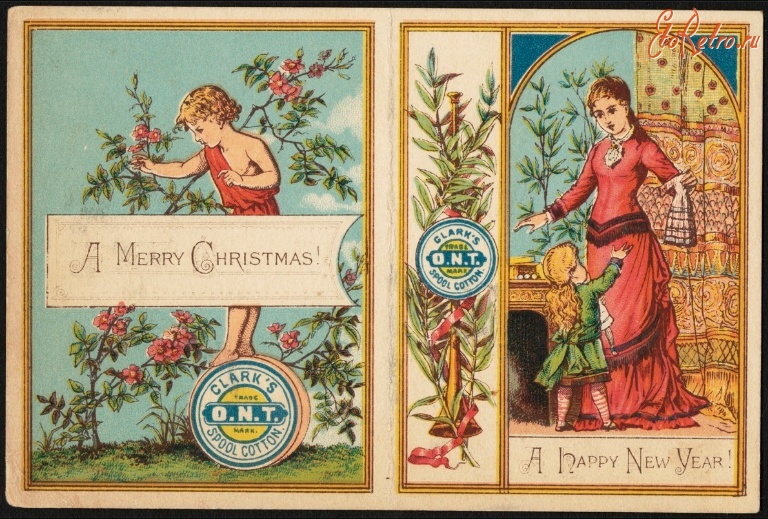 Бренды, компании, логотипы - Счастливого Рождества и Нового Года с нитками Кларка