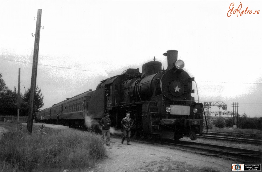 Железная дорога (поезда, паровозы, локомотивы, вагоны) - Паровоз Эр766-32 на ст.Видлица.