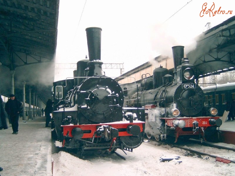 Железная дорога (поезда, паровозы, локомотивы, вагоны) - Паровозы Ов-324 и Ов-841 на съёмках фильма.