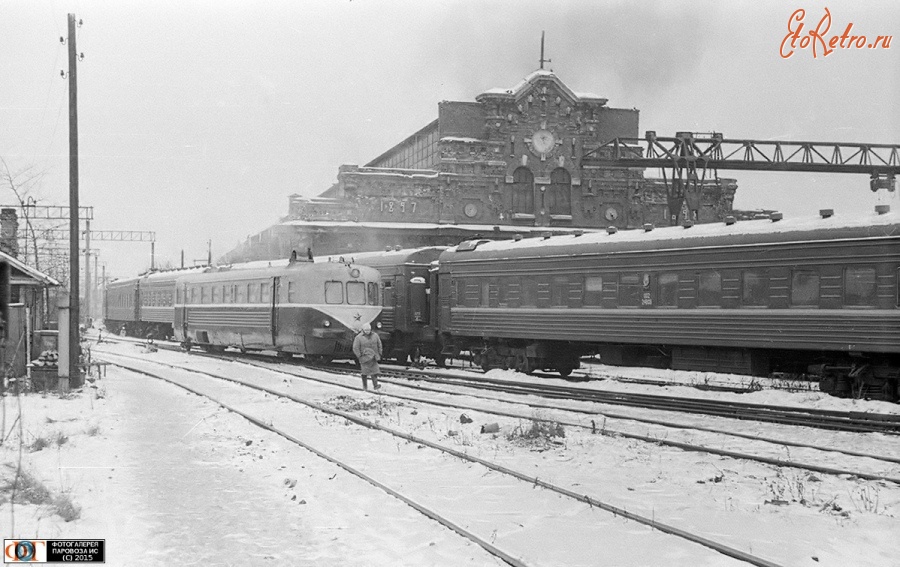 Железная дорога (поезда, паровозы, локомотивы, вагоны) - Автомотриса АВам/мот-758 в депо Ленинград-Варшавский.