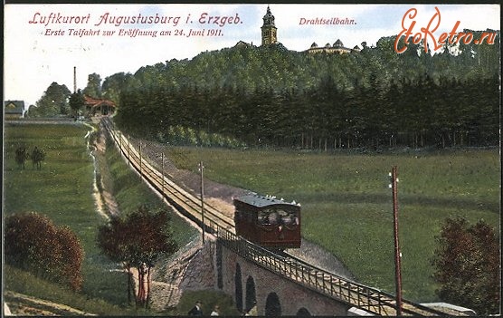 Железная дорога (поезда, паровозы, локомотивы, вагоны) - Фуникулер в Аугустусбурге,Саксония,Германия.