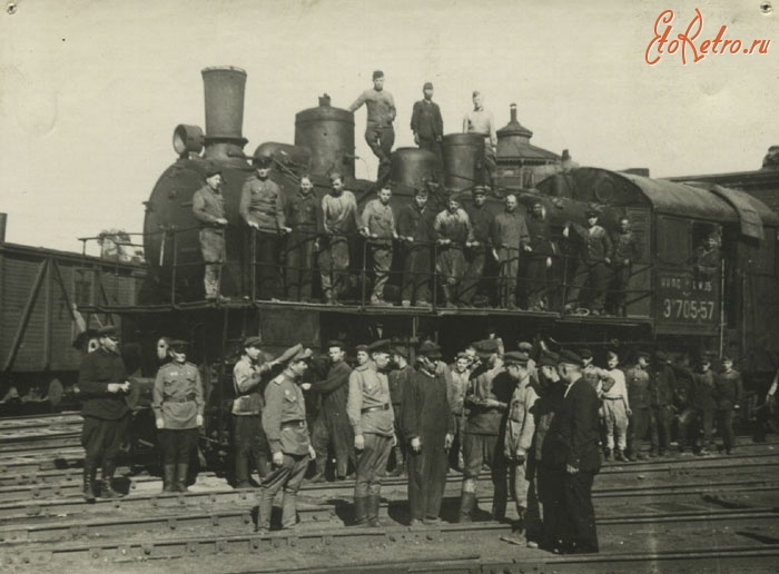 Железная дорога (поезда, паровозы, локомотивы, вагоны) - Личный состав паровозной колонны № 35 НКПС .