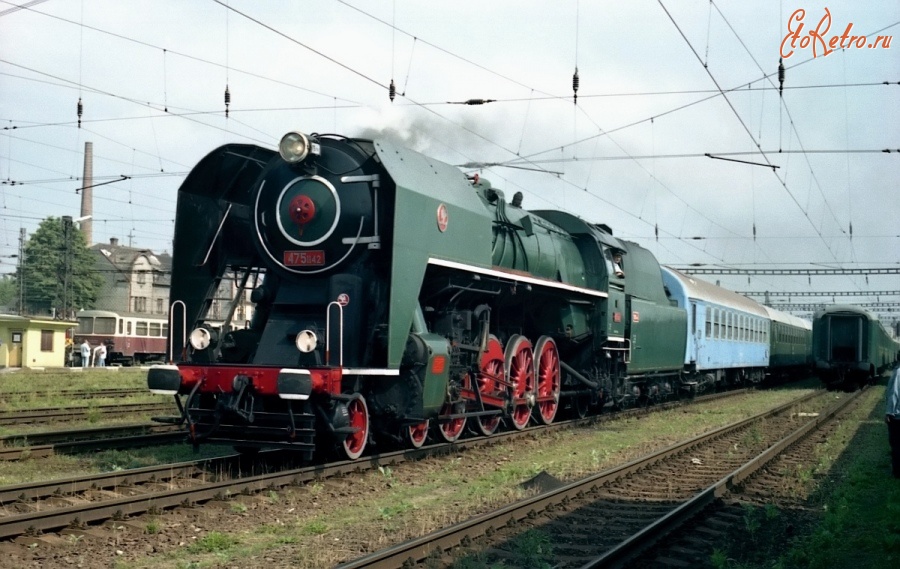 Железная дорога (поезда, паровозы, локомотивы, вагоны) - Паровоз 475 1142,Чехия