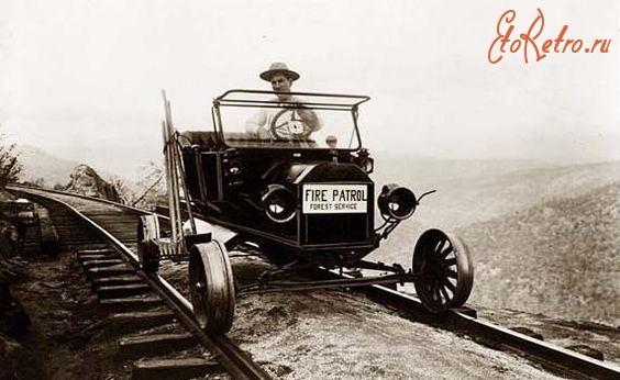 Железная дорога (поезда, паровозы, локомотивы, вагоны) - Пожарный лесной патруль на жд.автомобиле