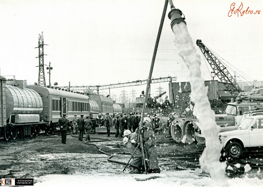 Железная дорога (поезда, паровозы, локомотивы, вагоны) - Учения пожарного поезда на ст.Челябинск