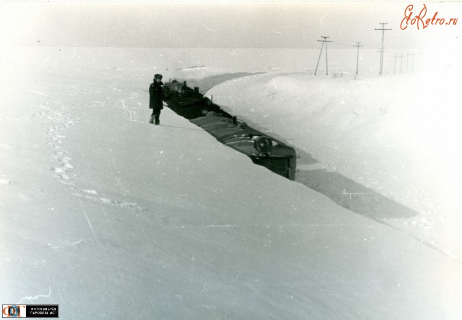 Железная дорога (поезда, паровозы, локомотивы, вагоны) - Снежные заносы на участке Мурапталово-Сакмарская,Оренбургская облась