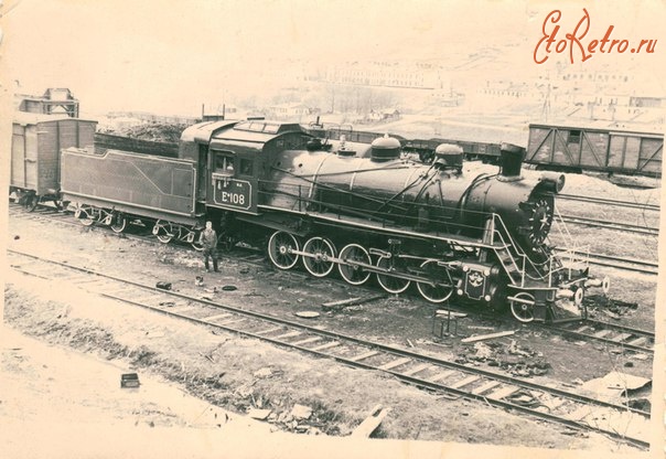 Железная дорога (поезда, паровозы, локомотивы, вагоны) - Паровоз Еф.108 на ст.Первая Речка,Владивосток