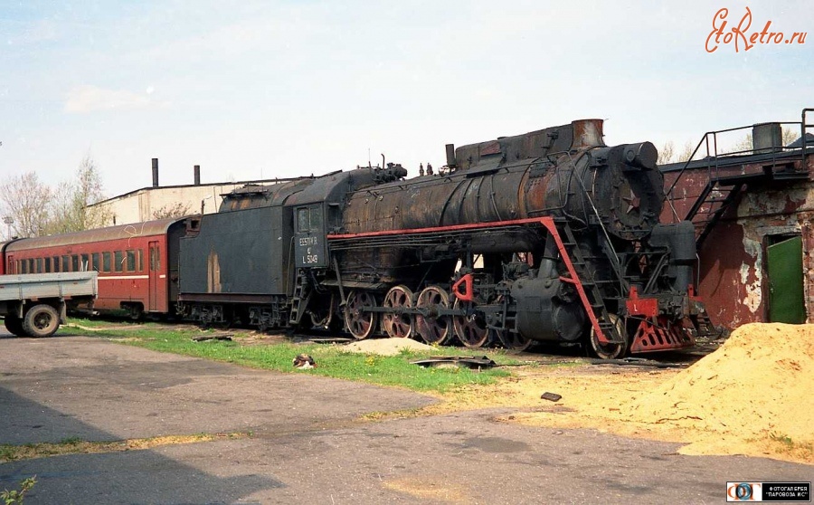 Железная дорога (поезда, паровозы, локомотивы, вагоны) - Паровоз Л-5049 в депо Тарту,Эстония