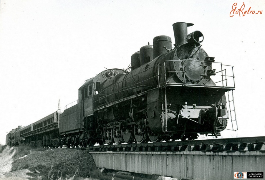 Железная дорога (поезда, паровозы, локомотивы, вагоны) - Паровоз Эм707-39 на Орском отделении ЮУЖД,Оренбургская область