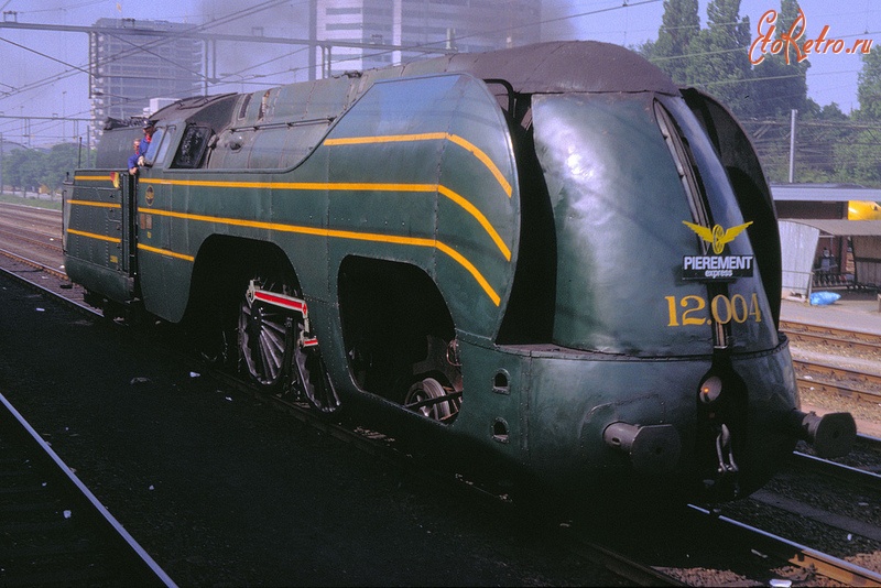 Железная дорога (поезда, паровозы, локомотивы, вагоны) - Паровоз-стримлайнер №12.004 типа 2-2-1