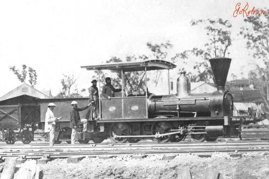 Железная дорога (поезда, паровозы, локомотивы, вагоны) - Узкоколейный паровоз типа 1-2-0 на линии Ипсвич-Грандчестер Квинслендская ж.д.