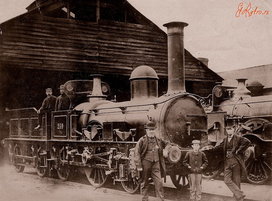 Железная дорога (поезда, паровозы, локомотивы, вагоны) - Паровоз №219 типа 1-1-1 постройки 1854 г.Шрусбери и Хирфорд ж.д.