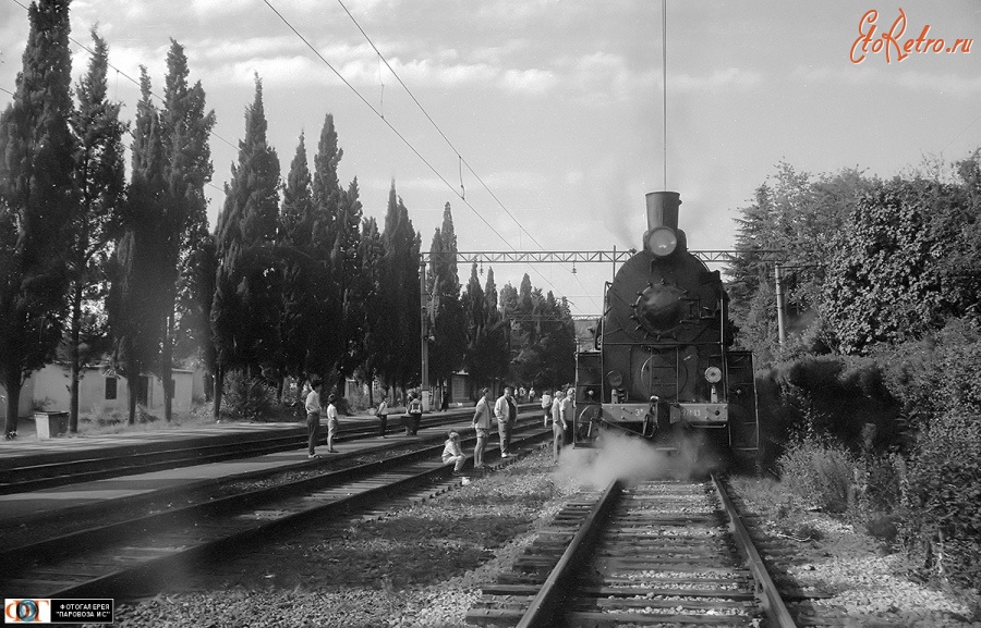 Железная дорога (поезда, паровозы, локомотивы, вагоны) - Паровоз Эр774-69 на ст.Лоо,Краснодарский край