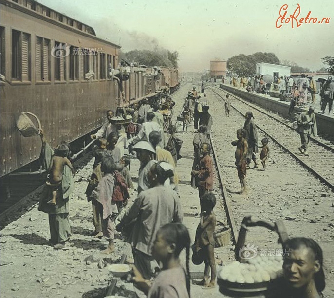 Железная дорога (поезда, паровозы, локомотивы, вагоны) - Торговцы на станции
