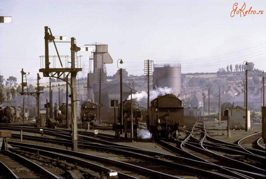 Железная дорога (поезда, паровозы, локомотивы, вагоны) - Паровозы на ст.Грантем,Великобритания