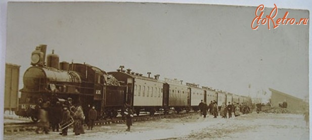 Железная дорога (поезда, паровозы, локомотивы, вагоны) - Паровоз Ы.585 с первым поездом в Туринске