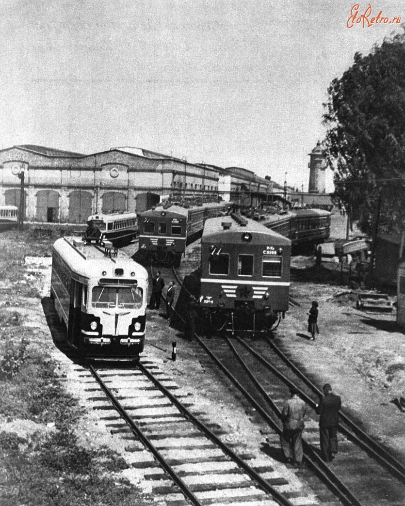 Железная дорога (поезда, паровозы, локомотивы, вагоны) - Трамваи МТВ 82 и электросекции Ср на Рижском вагоностроительном заводе