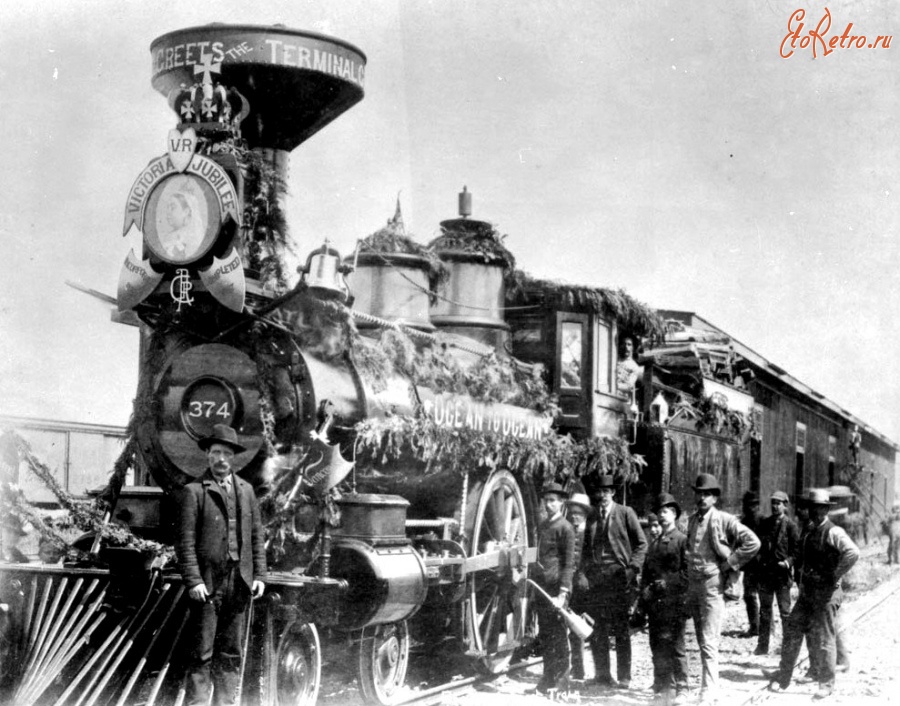Железная дорога (поезда, паровозы, локомотивы, вагоны) - Паровоз №374 Канадской Тихоокеанской железнодорожной компании