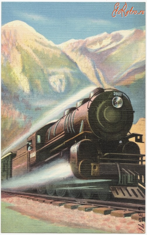 Железная дорога (поезда, паровозы, локомотивы, вагоны) - Поезд Нортен Пацифик на перевале Бозман в Монтане