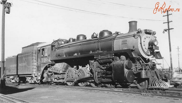 Железная дорога (поезда, паровозы, локомотивы, вагоны) - Паровоз №5218 типа 1-4-1 в Калгари,Канада