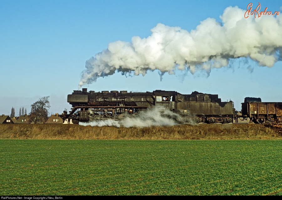 Железная дорога (поезда, паровозы, локомотивы, вагоны) - Паровоз BR50 2545-6 с поездом близ Бранденбурга