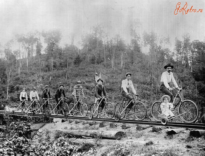 Железная дорога (поезда, паровозы, локомотивы, вагоны) - Железнодорожные велосипедисты