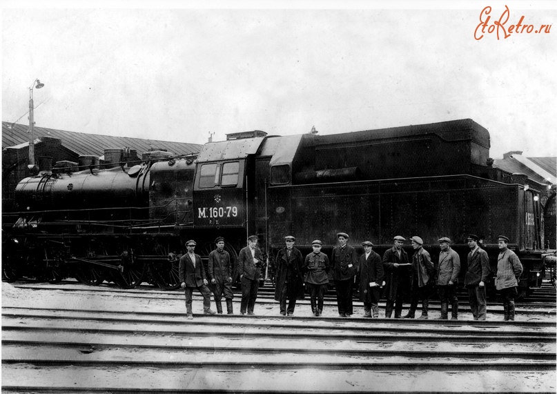 Железная дорога (поезда, паровозы, локомотивы, вагоны) - Паровоз Мр160-79 в депо Балашов
