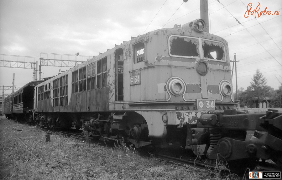 Железная дорога (поезда, паровозы, локомотивы, вагоны) - Электровоз Фк-034 в депо Красноярск