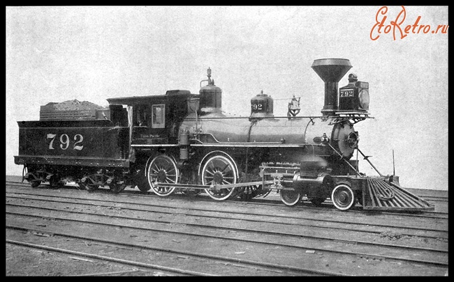 Железная дорога (поезда, паровозы, локомотивы, вагоны) - Паровоз №792 типа 2-2-0 Юнион Пасифик ж.д.