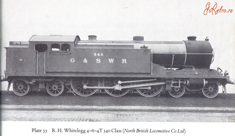 Железная дорога (поезда, паровозы, локомотивы, вагоны) - Танк-паровоз №545 типа 2-3-2 Глазго и Юго-Западная ж.д.
