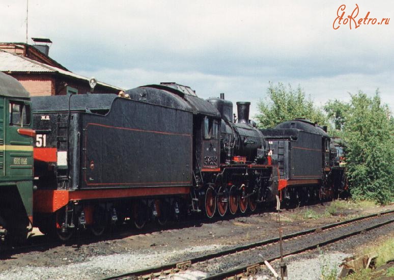 Железная дорога (поезда, паровозы, локомотивы, вагоны) - Паровозы Эр785-51 и Эр790-94 в депо Сортавала