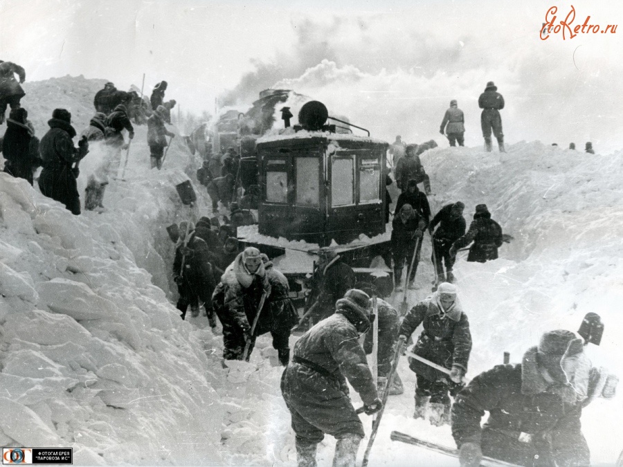 Железная дорога (поезда, паровозы, локомотивы, вагоны) - Снегоборьба на линии Орск-Оренбург