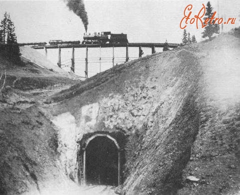 Железная дорога (поезда, паровозы, локомотивы, вагоны) - Тоннель и виадук в горах Колорадо